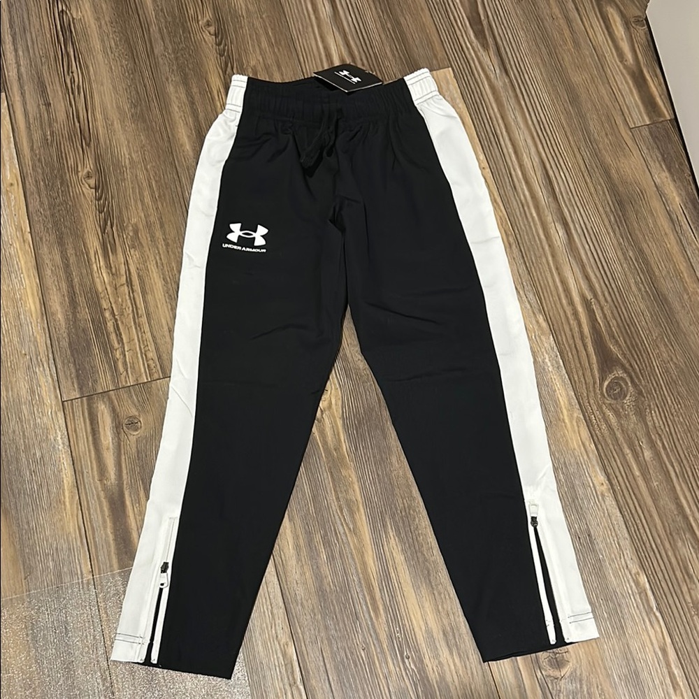 Under Armour Black and White Track Pants
